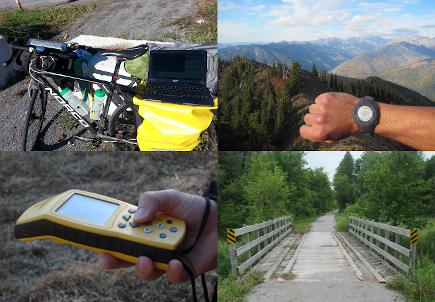 Using GPS, camera, photos, and hiking and biking, we collect field data